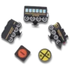 3D-tåg, 5-pack Jibbitz-berlocker