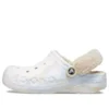 Baya Lined Clog med fuzzrem och marmorerad klack ”White Multi”
