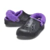 Baya Lined Clog with Pälsrem ”Svart Lila”