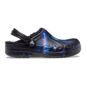 Baya Lined Fuzzy-Strap Galaxy Clogs ”Black Multi”