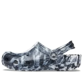 Beach Marbled Unisex svarta och vita Sandaler ”Black White”