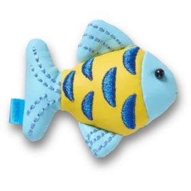 Blå och guldfärgade Sparkle Fish Jibbitz™-berlocker