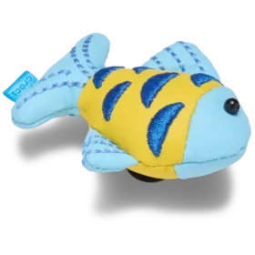 Blå och guldfärgade Sparkle Fish Jibbitz™-berlocker