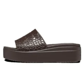 Brooklyn Croco Shine Slide-sandaler ”Espresso”