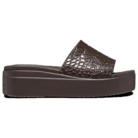 Brooklyn Croco Shine Slide-sandaler ”Espresso”