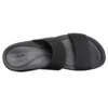 Brooklyn Double Strap Round Toe Mid Wedge Slides ”Black”