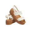 Brooklyn Woven Wedge Sandaler ”White Brown”