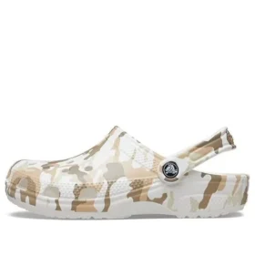 Classic Clog med kamouflage-tryck för stranden ”White Camouflage”