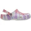 Classic Clog med krokmönster, Crocs, platta skor, sportiga, färgglada blå sandaler