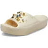 Classic Crystals Pearls Platform Slides ”White”