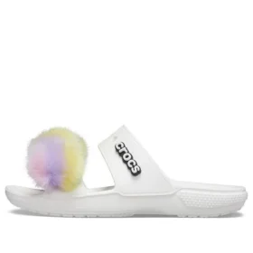 Classic Fur Sure sandaler med två remmar ”Vit”