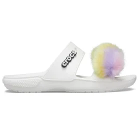 Classic Fur Sure sandaler med två remmar ”Vit”