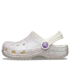 Classic Glitter Clogs ”Silver White”