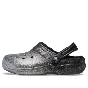 Classic Glitter Lined Clogs ”Black Silver”