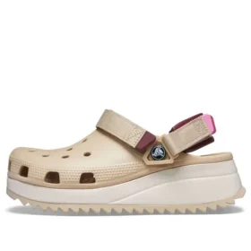 Classic Hiker Clogs ”Beige White Red”