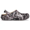 Classic Lined Bleach Dye Clogs ”Black White Beige”