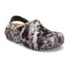 Classic Lined Bleach Dye Clogs ”Black White Beige”