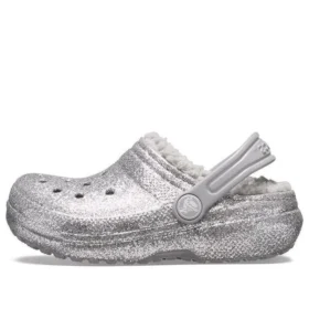 Classic Lined Clog med glitterfoder ”Silvergrå”