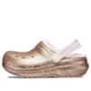 Classic Lined Glitter Clog ”Gold Pink”
