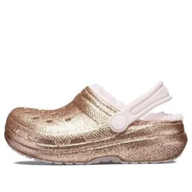 Classic Lined Glitter Clog ”Gold Pink”