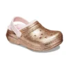 Classic Lined Glitter Clog ”Gold Pink”