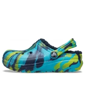 Classic Lined Marbled Clogs ”Blue Tie Dye”