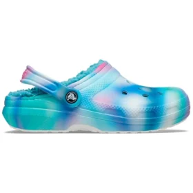 Classic Lined Solarized Clogs ”White Blue Aqua”