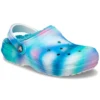 Classic Lined Solarized Clogs ”White Blue Aqua”