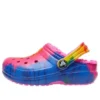 Classic Lined TieDye Graphic Clogs ”Blue Pink”