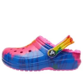 Classic Lined TieDye Graphic Clogs ”Blue Pink”