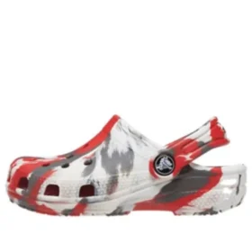 Classic Marbled Clogs ”White Red Grey”