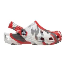 Classic Marbled Clogs ”White Red Grey”