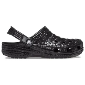 Classic Metallic Crocskin Clogs ”Black”