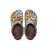 Classic Retro Floral Clogs ”Gulrosa”