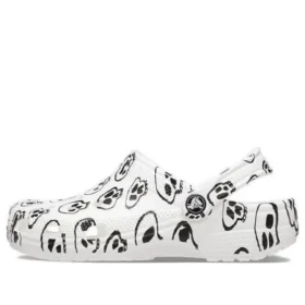Classic Skull Print Clogs ”White Black”
