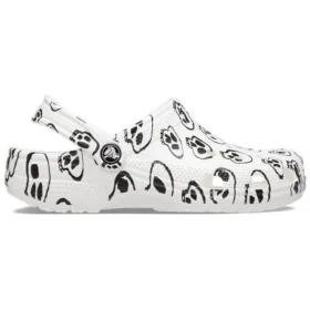 Classic Skull Print Clogs ”White Black”