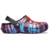 Classic Tie-Dye Stay Warm Cozy Crocs sporttofflor, unisex, lila och röd