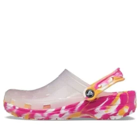 Classic Translucent Marbled Clogs ”Transparent Pink”