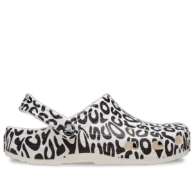 Classic Warped Logo Clogs ”White Black”