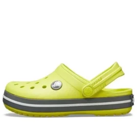 Crocband Clog med utskärningar och rund tå ”Yellow Grey”