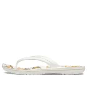 Crocband-flip-flops med tryck ”White Tan”