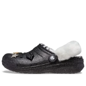Disco Classic Lined Disco Glitter Clogs ”Svart Vit”