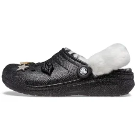 Disco Classic Lined Disco Glitter Clogs ”Svart Vit”