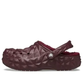 Fodrade geometriska Clogs ”Dark Cherry”