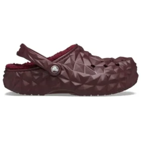Fodrade geometriska Clogs ”Dark Cherry”