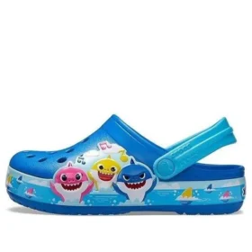 Funny Shark Små Crocs Utomhusplatta skor med strand- och sportssandaler i blått