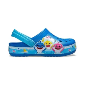 Funny Shark Små Crocs Utomhusplatta skor med strand- och sportssandaler i blått