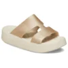Getaway-sandaler med plattform och H-rem ”White Brown”