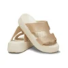 Getaway-sandaler med plattform och H-rem ”White Brown”