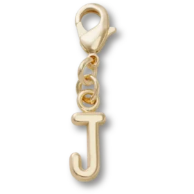 Guldcharm med bokstaven J – Jibbitz-berlocker
